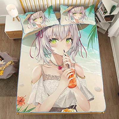 ACOSDARY Impacto de Genshin: noelle camisola toma jugo Colchón, Microfibras de impresión 3D Alfombrilla de seda de hielo de anime, almohadilla de enfr