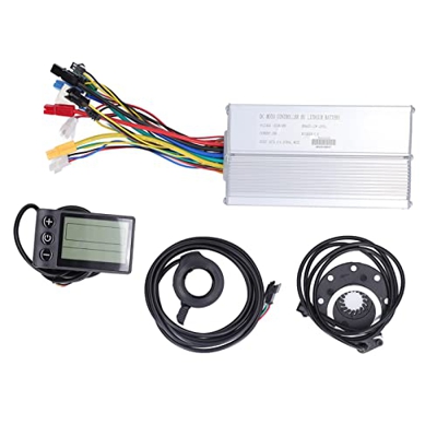 Juego de Controlador de Motor de Bicicleta Eléctrica 30A, Visualización de Datos Kit de Controlador Modificado de Batería de Litio para Bicicleta Prot