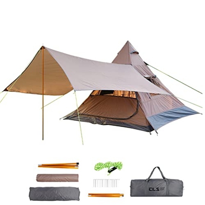 FGAITH Carpa Plegable, Carpas Plegables, Gran Espacio, Ligera, Transpirable, 3-4 Personas, Toldo Plegable, a Prueba De Viento Y Lluvia, para Caminatas