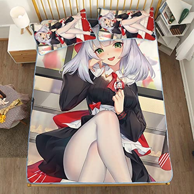 ACOSDARY Impacto de Genshin: Noelle Ropa de Enlace Colchón, Microfibras de impresión 3D Alfombrilla de Seda de Hielo de Anime, Almohadilla de enfriami