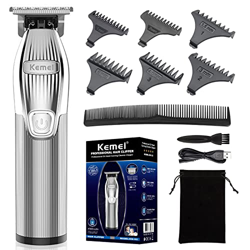 KEMEI Cortapelos para hombres, juego profesional de peluqueros inalámbricos, recortador de pelo recargable, kit de corte de pelo con familia en oferta