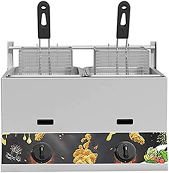 Freidora De Gas De Encimera Comercial, Cilindro Simple/Doble, Eléctrica Profesional De Escritorio De Acero Inoxidable, Adecuada para Uso En Restaurant características