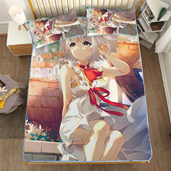 ACOSDARY Impacto de Genshin: noelle falda larga blanca Colchón, Microfibras de impresión 3D Alfombrilla de seda de hielo de anime, almohadilla de enfr en oferta
