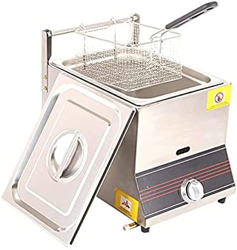 Freidora De Gas De Gran Capacidad De 6/12 L, Freidora De GLP De Acero Inoxidable para Uso Doméstico Y Comercial, Potencia De Fuego Ajustable, con Cest características