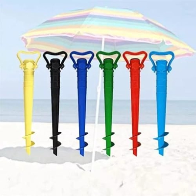 vidoelettronica® Base Trivella Piqueta Soporte para Sombrilla Puntera para Sombrilla Mar Playa Jardín Anclaje Sombrilla antiviento 1 unidad