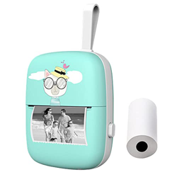 Mini impresora térmica portátil impresora de bolsillo 200DPI impresora de fotos inalámbrica para etiqueta recibo papel fotográfico azul en oferta