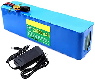 stdpcxz 48V 20000Mah Bicicleta Eléctrica De Bicicleta Paquete De Batería De Iones De Litio, 13S3P Li-Ion Batería E-Bike con Cargador 54.6V 2A Y BMS, E