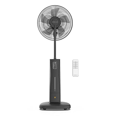Newlux - Ventilador de Pie con Nebulizador Mist W500 con Mando, 5 Aspas Aerodinámicas (Ø40cm), 3 Vel. y 4 Modos. Ventilador Nebulizador de Agua 2L, Pr