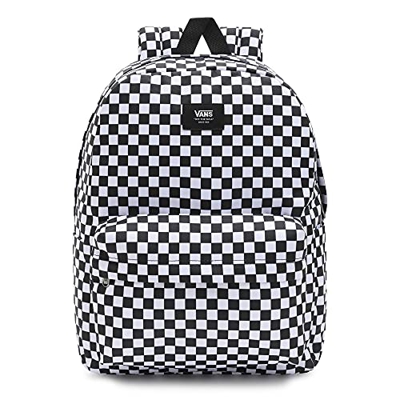 Vans Old Skool Check Backpack, Mochila Unisex Adulto, Blanco Y Negro, Talla única