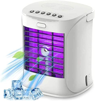 Aire acondicionado portátil, ventilador de refrigeración multifunción 3 en 1 mejorado con 3 velocidades, mini enfriador de aire personal USB para habi