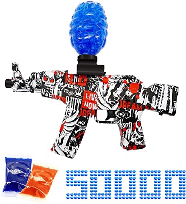 Blaster Toy, juguete eléctrico con 50.000 perlas de agua y gafas de protección, equipo de exterior, para adultos y niños a partir de 12 años (AKM-47, 