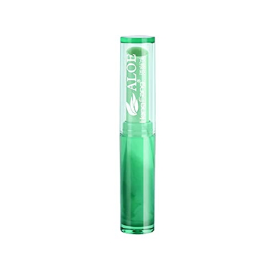 Gofodn Labios hidratantes Largos Magic Lasting Aloe Lipstick Color Balm Nutritious Change Temperature Lip Perfume (Green, One Size)