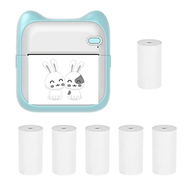 WANGJIA Mini Impresora de Fotos de Bolsillo Máquina de impresión térmica portátil 203 PPP Conexión inalámbrica BT para Etiqueta de Imagen Lista de Man