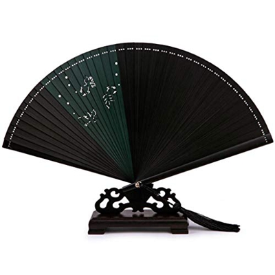 Abanico Plegable Ventilador 6 pulgadas pequeño ventilador del ventilador Mujer ventilador plegable de bambú hueco ventilador de la historieta moderna 