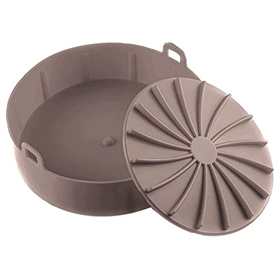 Sahkgye Olla de Silicona de Freidora de Aire,Revestimientos de Freidora de Aire,Canasta de SartéN de Freidora de Aire con Base ExtraíBle, Accesorios d