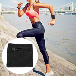Yosoo Health Gear Muñequera con Cremallera, Muñequera Deportiva con Bolsillo para Hombres y Mujeres, Gimnasio Running Baloncesto Ejercicio(Negro) precio