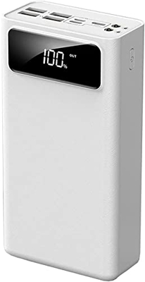 Mommax Cargador de Banco de energía portátil, Cargador de teléfono de Alta Capacidad con Pantalla LED y 4 Salidas de Carga rápida, batería Externa,Bla