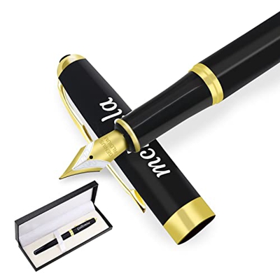 Bolígrafos personalizados - Impresionantes bolígrafos de lujo con un acabado de laca metálica y plumas chapadas en oro de 18 quilates, el juego de reg