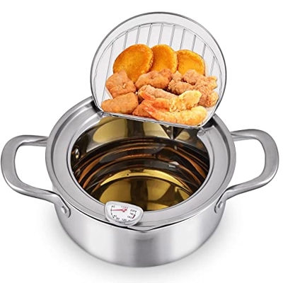 Mini Freidora De Acero Inoxidable Para El Hogar, Equipada Con Una Olla Con Filtro De Aceite, Freidora Especial Para Cocina De Inducción, Puede Contene