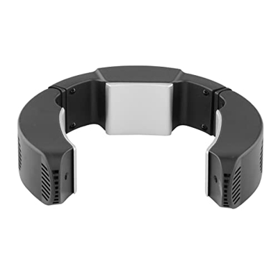 F Fityle 2X Ventilador de Cuello Colgante Portátil Sin Aspas Negro con 1 Par de Mangas de Brazo de Seda de Hielo