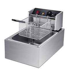 INTHEL Freidora eléctrica Profunda con Cesta con Tapa, sartén de Acero Inoxidable, fácil de Limpiar y Control de Temperatura Ajustable precio