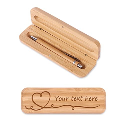 Boligrafos Personalizados,OXYEFEI Juego de Bolígrafos de Madera Grabados Personalizados Graba el Texto o el Nombre que desees Ideal como Regalos Perso