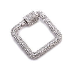 24 x 22,5 mm Pave CZ – Cierre rectangular Micro Pave con mecanismo de tornillo, diseño práctico y duradero. precio