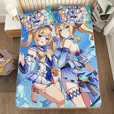 ACOSDARY Impacto de Genshin: jean gunnhildr Bárbara vestido corto de verano Colchón, Microfibras de impresión 3D Alfombrilla de seda de hielo de anime