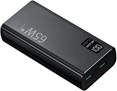 Mommax Cargador portátil de 65W, batería Externa PD de Carga rápida QC3.0 de 20W con Pantalla LED, Fuente de alimentación de Emergencia para teléfono 