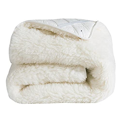 V&U Lana Plegable Almohadilla De Colchón,Espesar Mantener Caliente Colchones,Enrollable De Confort Reversible Colchón Topper Colchón De Camping Cama D