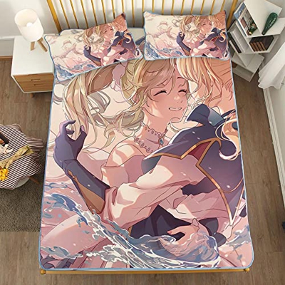 ACOSDARY Impacto de Genshin: Jean gunnhildr Bárbara Abrazar Colchón, Microfibras de impresión 3D Alfombrilla de Seda de Hielo de Anime, Almohadilla de