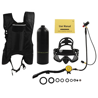 Equipo de Buceo con Manguera de Válvula de Alivio de Cilindro de Oxígeno de 2L Gafas de Buceo Correa de Hombro Y Kit de Piezas Vulnerables para Princi