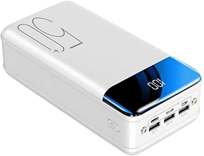 Mommax Power Bank, 50000Mah Power Banks Carga Rápida Batería Externa Portátil [3 Salidas 3 Entradas] Pantalla LED Cargador Móvil con Linternas 2022,Bl