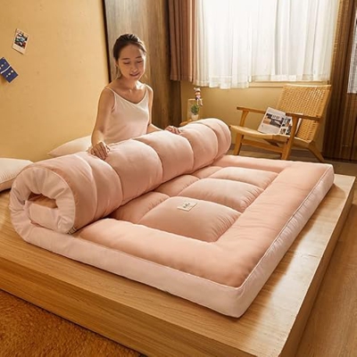 Japón Tatami Suelo ​Futón Colchón, Tatami colchón Espeso colchón Topper, futon Roll up Tatami Piso Alfombrilla portátil Dormir, para Invitados Camping