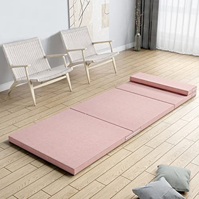 V&U Esponja Tri-colchón Plegable,Cubrecolchón Portátil con Funda Lavable,Colchón De Camping Transpirable Cama De Invitados para Viajar por El Dormitor