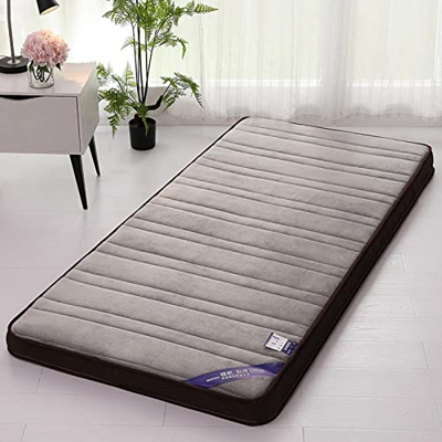 V&U Franela Espesa Colchones,Comodidad Cálida Futon Colchones,Tacto Medio Firme Plegable Colchón De Piso para Acampar Guest Bed Sleeping Pad-Gris 100x
