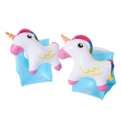 Feliciay 2 Piezas Flotadores de Brazos de Natación Brazaletes de Natación Inflables para Niños, Brazaletes de Natación de Unicornio Mangas Entrenadore características