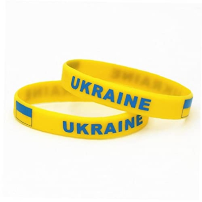 Bandera Ucraniana Pulseras De Silicona 2 Unids Ucrania Pulsera Joyería Patriots Accesorios para Adolescentes Hombres Mujeres