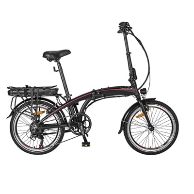 NAKXUS 20F039 Bicicleta eléctrica, Ligera, 250 W, Plegable, eléctrica, con Asistencia de Pedal, con batería de 10 Ah, 20 Pulgadas, para Adolescentes y