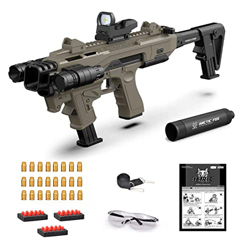 Pistola de Juguete de Pistola de Bala Blanda Nueva con Gafas y Equipo Táctico Pistola de Juguete Glock de Tamaño 1:1 con Supresor para Entrenamiento d en oferta
