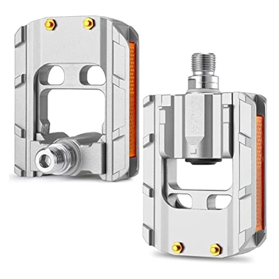 GENGGENG YEJIANGHUA Pedales de Bicicleta Plegables Pedal de Bicicleta de Aluminio Completo 9/16 Pedal Plegable Universal Red/Silver Sell Sowing Pedal 