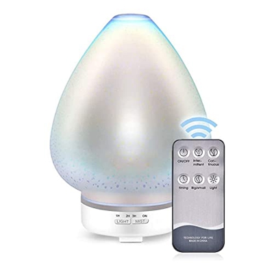 zinhsq Difusor de aceite esencial 120 ml Humidificador de niebla fresco Humidificador de aromaterapia ultrasónico 3D con 7 luces LED cambiantes de col