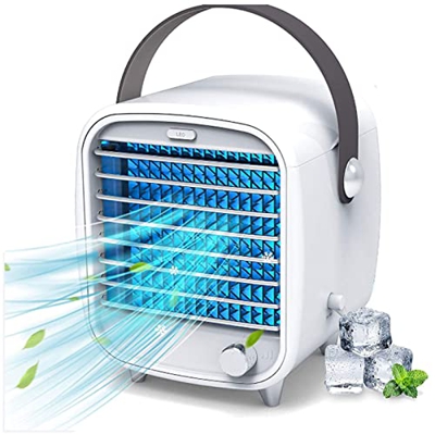ZLZNX Enfriador de Aire, Mini Aire Acondicionado Portátil 2 en 1, Enfriador de Aire y humidificador Purificador Mini Ventilador de Refrigeración para 