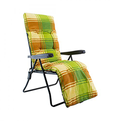 Mediawave Store - Silla de Tumbona plegable SUNNY Respaldo y reposapiés regulables acolchada, estructura de metal, cojín extraíble, respaldo reclinabl en oferta
