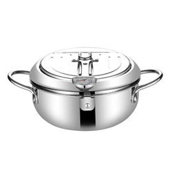 Newin Star Freidora de Grasa Profunda, Olla de freidora de freidora de freidora de Acero Inoxidable cocción con Olla de Tapa del termómetro para Cocin precio