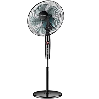 Habiba Ventilador de pie Elegante Ventilador de Pedestal Ajustable de Alta energía con Ajuste Remoto de 12 velocidades Temporizador de 7,5 Horas para 