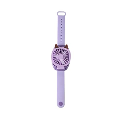 WALLBIG Ventilador de refrigeración Ventilador USB Reloj Carrete de Aire portátil Ajustable Añader con luz Colorida para Viajar al Aire Libre,Púrpura