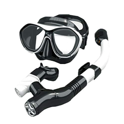 Sitio de snorkel, máscara de buceo Snorkel, gafas de vidrio anti-niebla reforzada Vista amplia Doble drenaje Anti-Choking, para islas Viajes de buceo precio