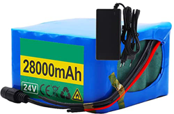 stdpcxz Batería De Litio 24V 28AH Batería De Bicicleta Eléctrica, para Monociclo Eléctrico De Auto Equilibrio Scooter, con Cargador 25.2V 24V 28Ah en oferta