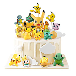OSDUE 32 PCS Decoración para Tartas, Figuras de Poké, Decoración para Tartas de Cumpleaños, Reutilizable, para Niños y Niñas, Suministros para Fiestas en oferta